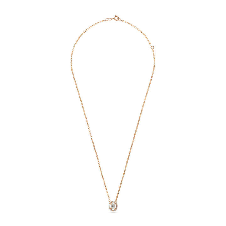 Elite Round-dazzle Rose Gold Diamond Pendant