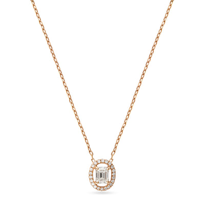 Elite Round-dazzle Rose Gold Diamond Pendant
