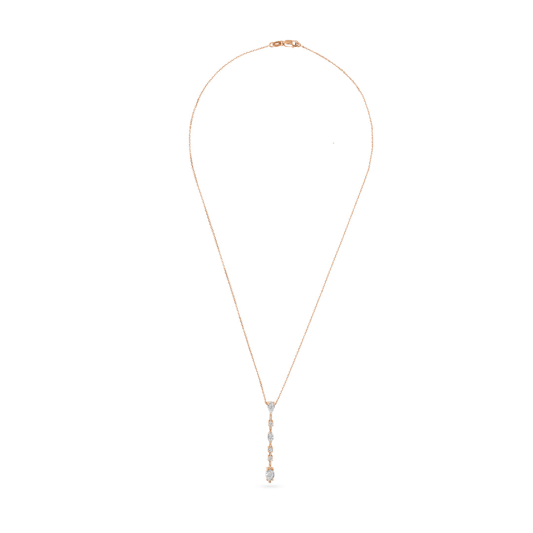 ETOILE Rose Gold Wand diamond Pendant