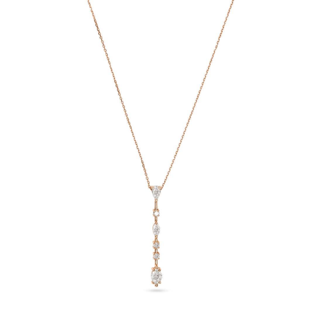 ETOILE Rose Gold Wand diamond Pendant
