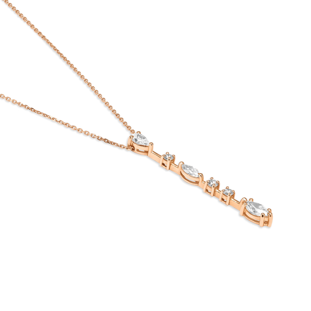 ETOILE Rose Gold Wand diamond Pendant