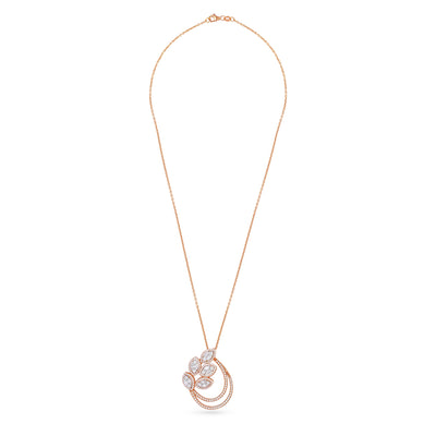 Rose Gold branch out diamond pendant
