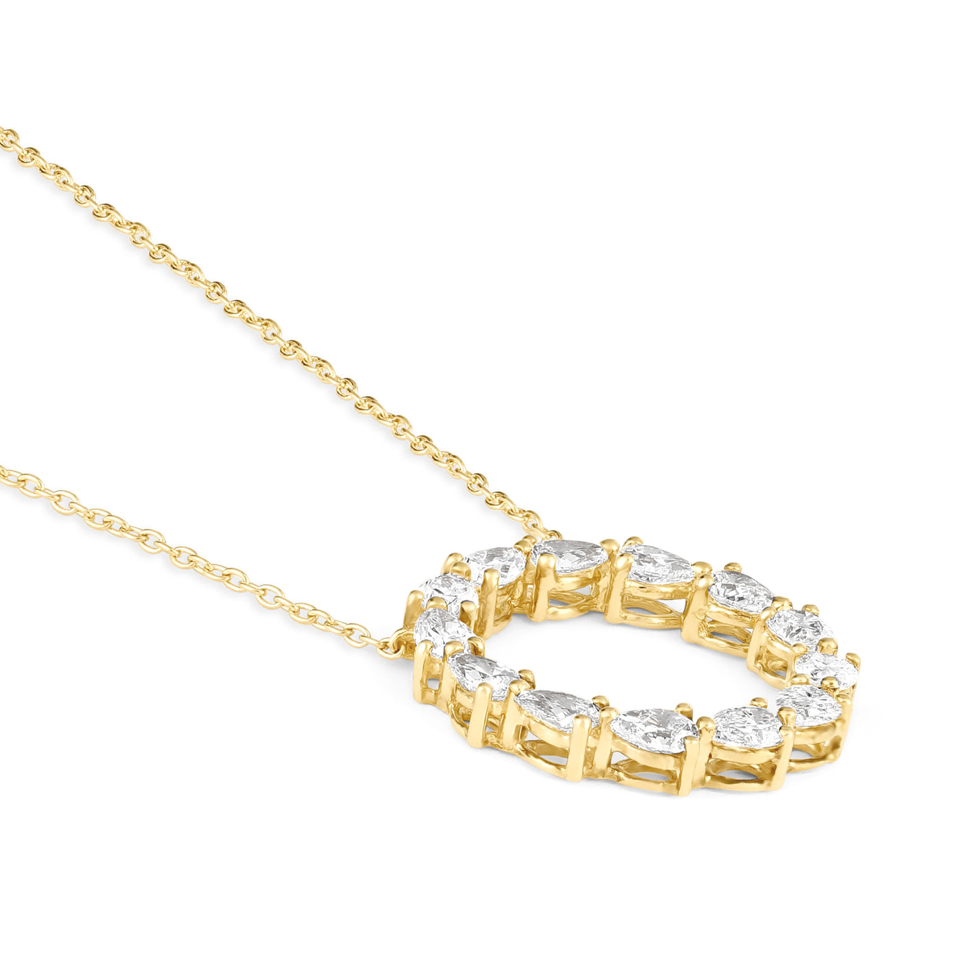 Soit Belle Yellow Gold Round Encrusted Diamond Pendant: Timeless Brilliance