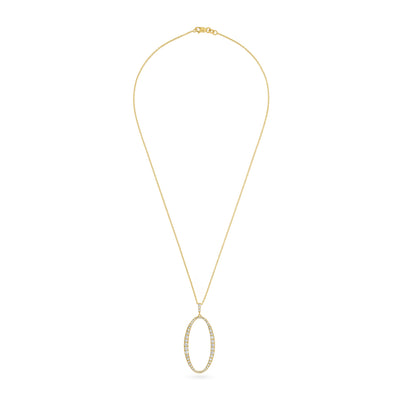 Yellow Gold Oval Diamond Pendant