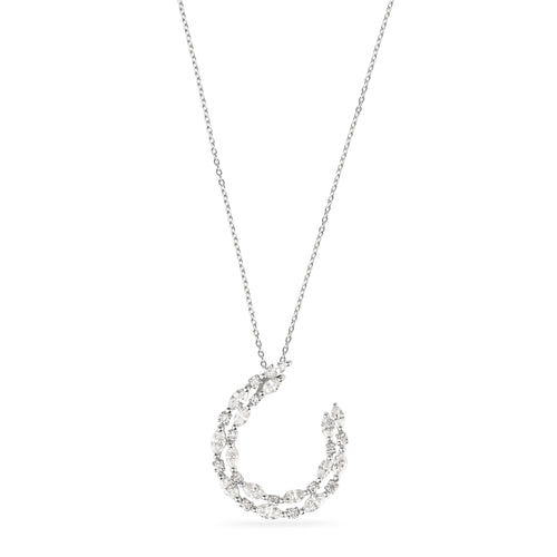 White Gold Diamond Pendant  ETOILE White Gold Half Circle Diamond Pendant