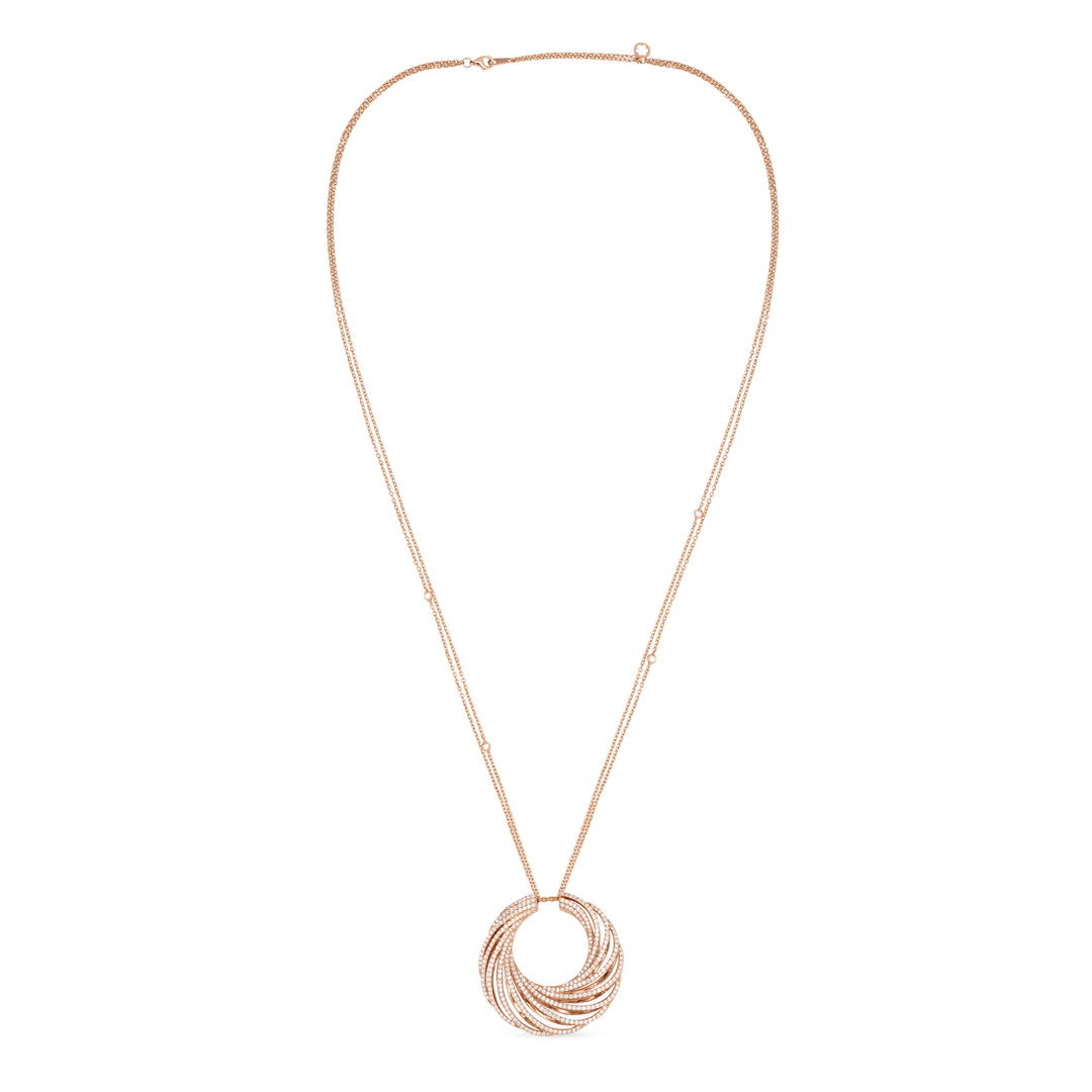 RONZA Rose Gold Large Moon Diamond Pendant