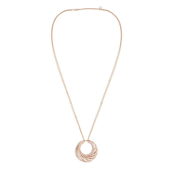 RONZA Rose Gold Large Moon Diamond Pendant