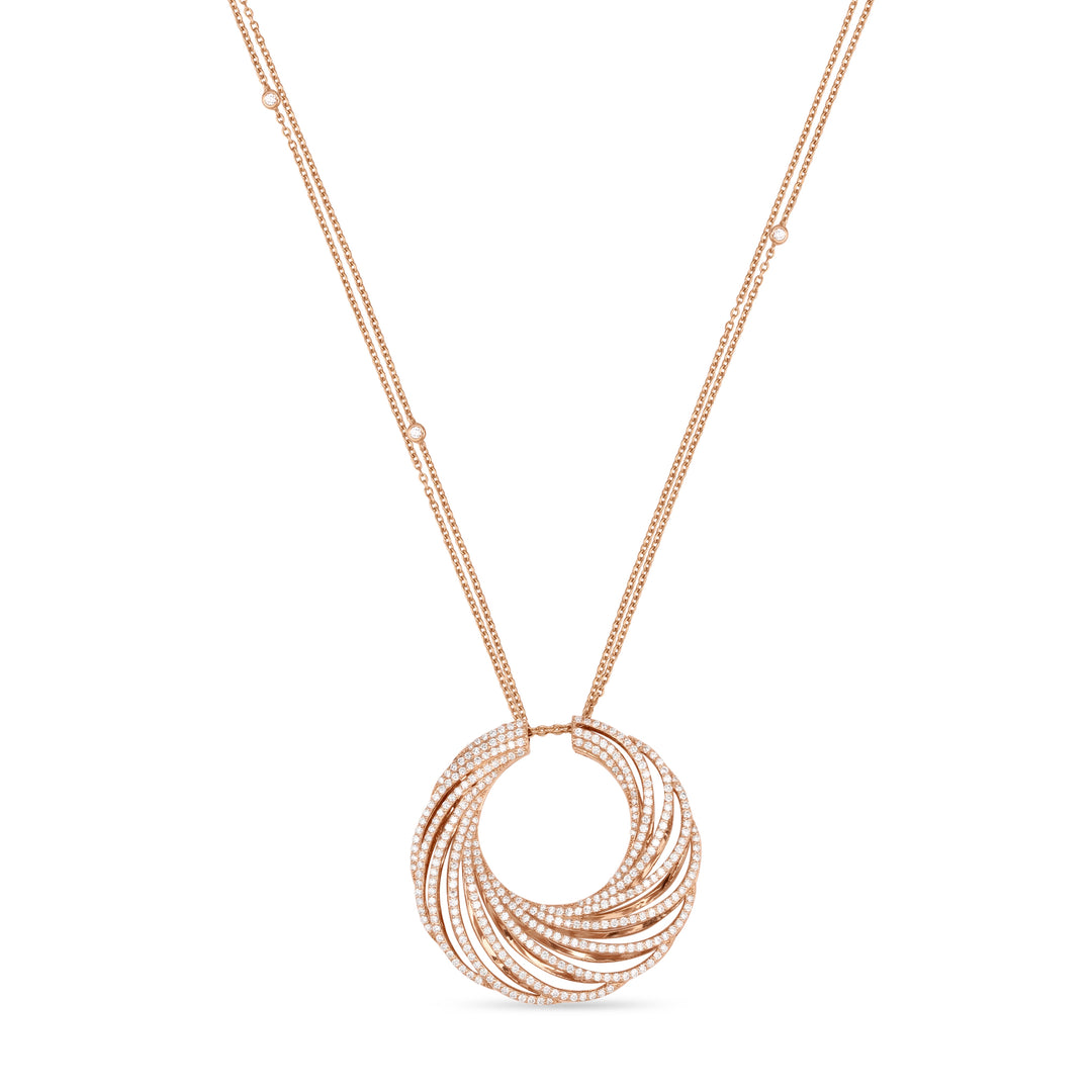 RONZA Rose Gold Large Moon Diamond Pendant