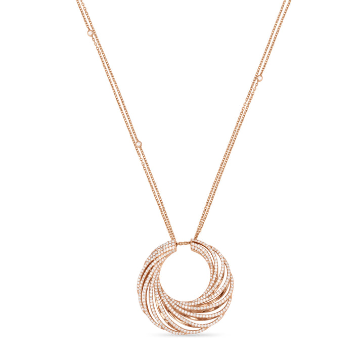 RONZA Rose Gold Large Moon Diamond Pendant