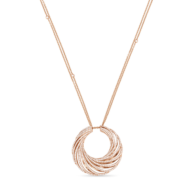 RONZA Rose Gold Large Moon Diamond Pendant