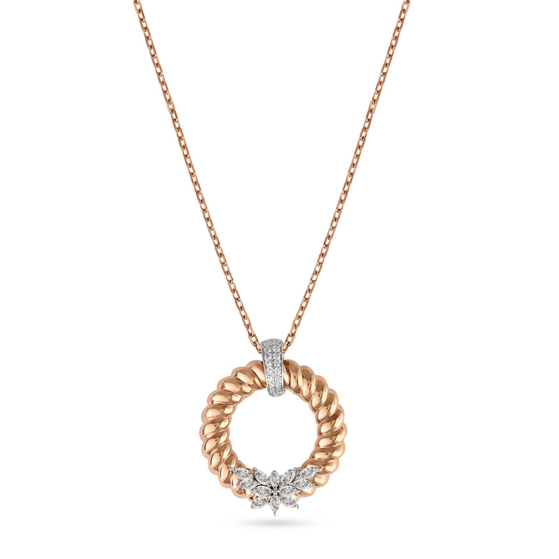 Lucien Rose Gold Twist Marquise Diamond Pendant