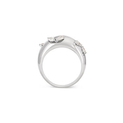 White Gold Wide Band Diamond Ring