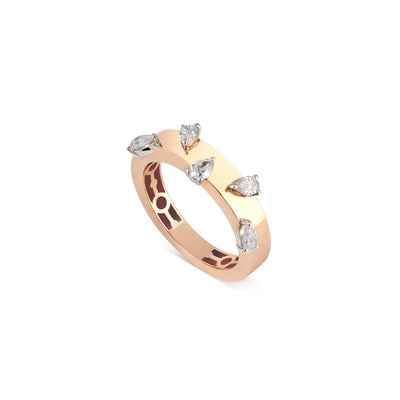 ETOILE Rose Gold Scattered Diamond Ring