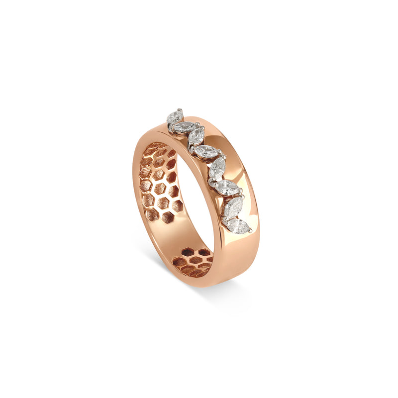 ETOILE Rose Gold Marquise Diamond Ring