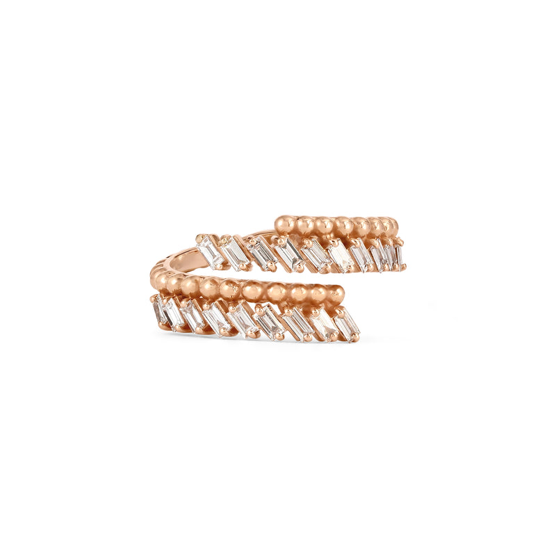 LUCIEN Rose Gold Overlapping Diamond Ring