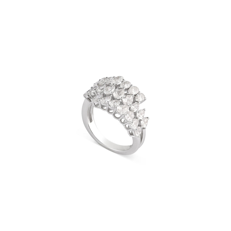 ETOILE White Gold Diamond cutting edge ring