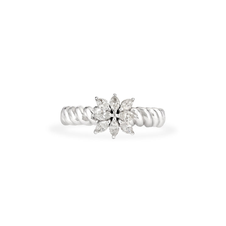 Lucien White Gold Twist Diamond Ring