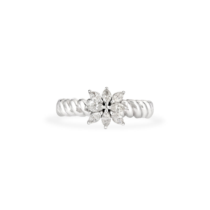 Lucien White Gold Twist Diamond Ring