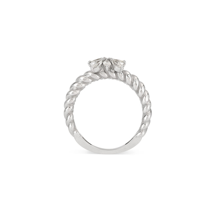 Lucien White Gold Twist Diamond Ring