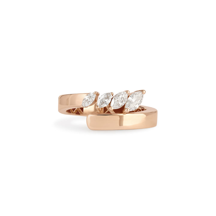 ETOILE Rose Gold Twisted Diamond Ring