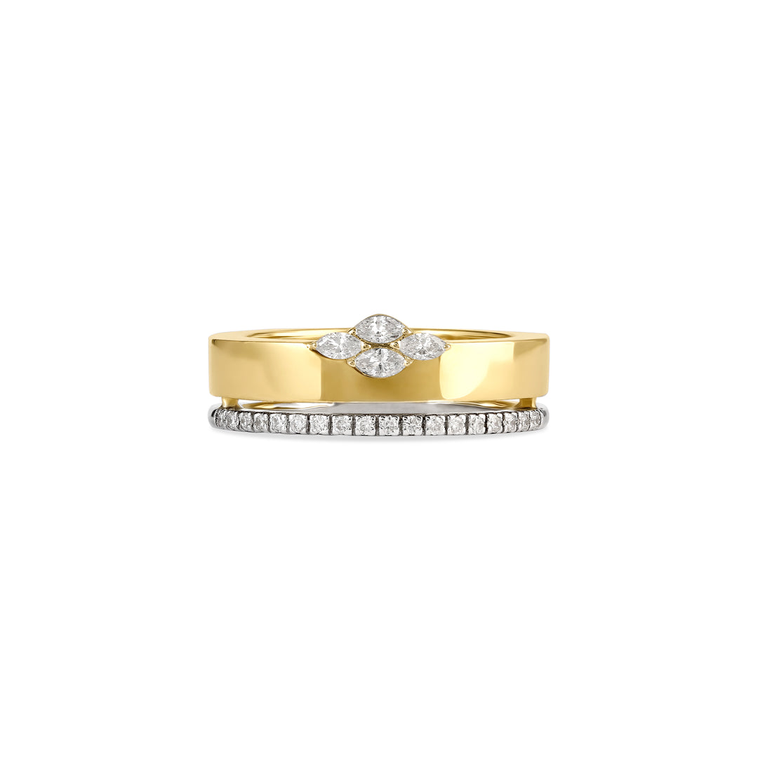 ETOILE Yellow and White Gold Diamond Ring