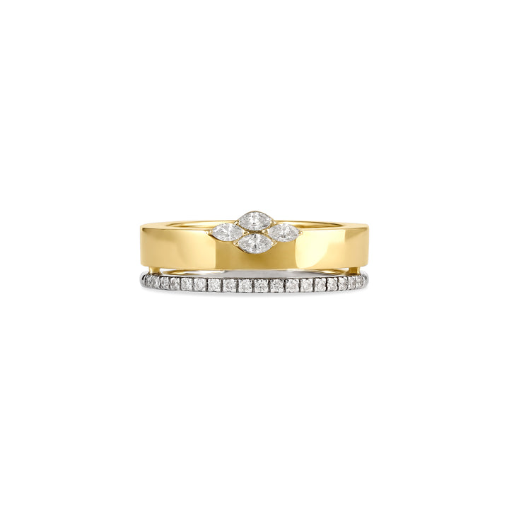 ETOILE Yellow and White Gold Diamond Ring