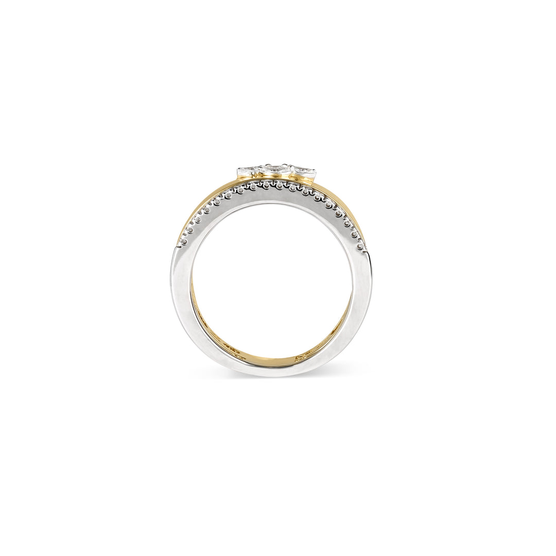 ETOILE Yellow and White Gold Diamond Ring