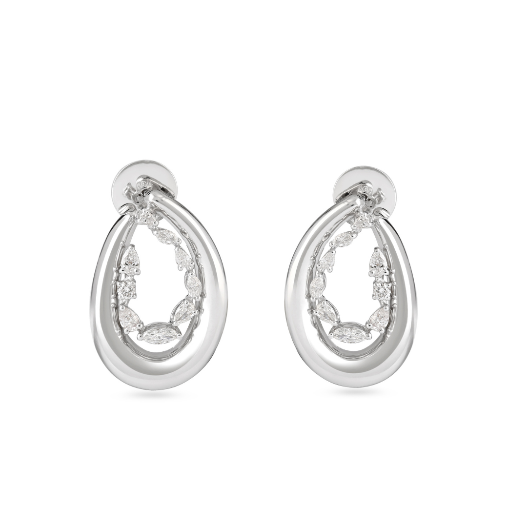 ETOILE White Gold Pear Diamond Earring