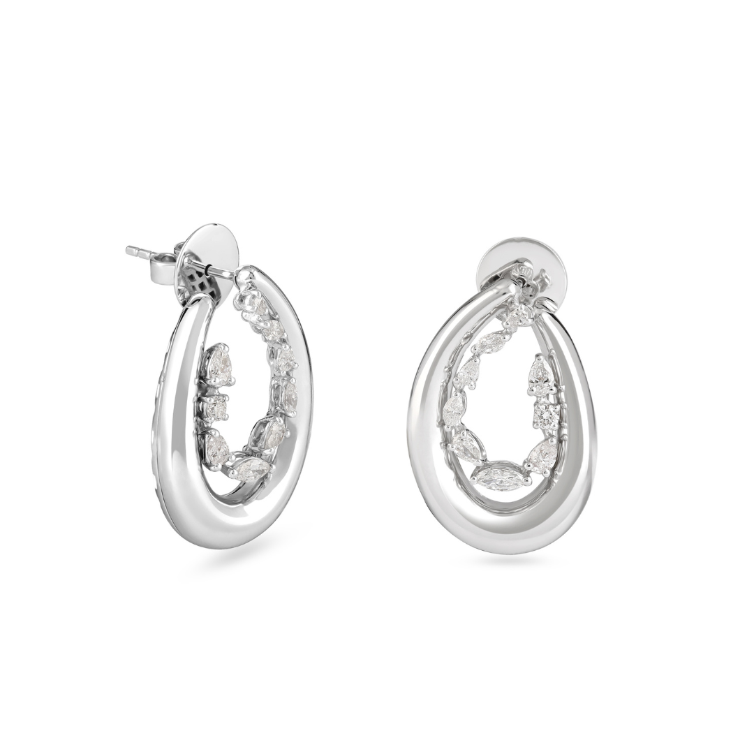ETOILE White Gold Pear Diamond Earring