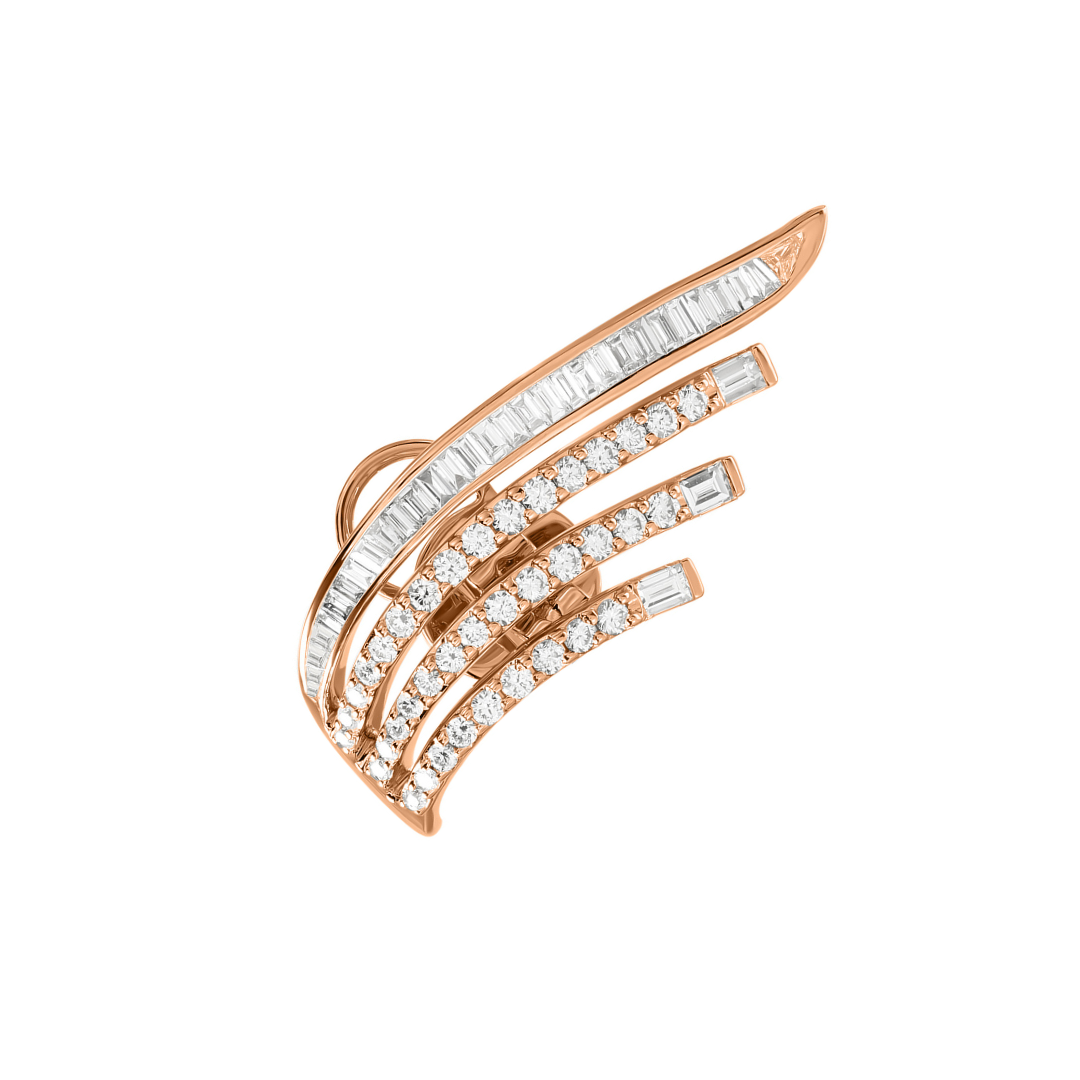 DILARA Rose Gold Crown Diamond Earring