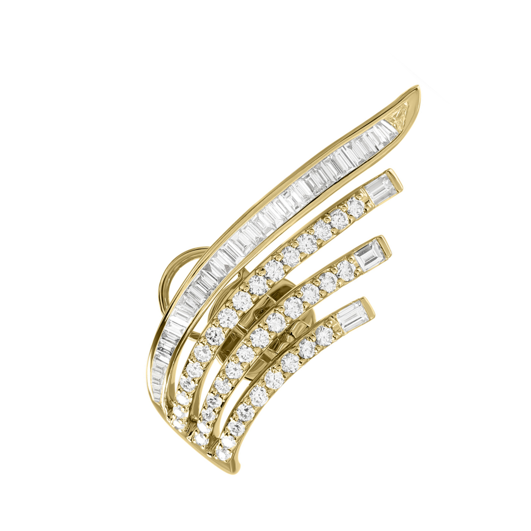 DILARA Yellow Gold Crown Diamond Earring
