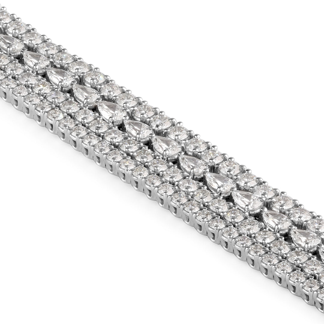 Four-row diamond tennis bracelet in 18K gold