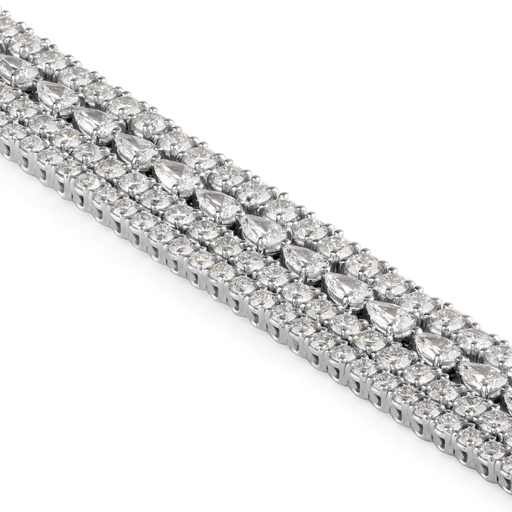 Four-row diamond tennis bracelet in 18K gold