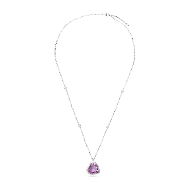 LA MINIERA White Gold Heart of Amethyst Pendant