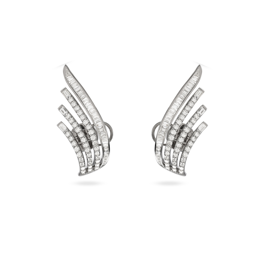 DILARA White Gold Crown Diamond Earring
