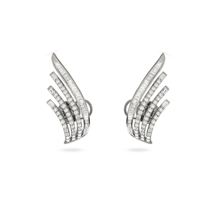 DILARA White Gold Crown Diamond Earring