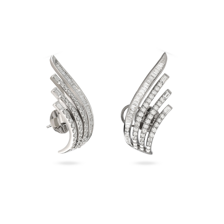 DILARA White Gold Crown Diamond Earring