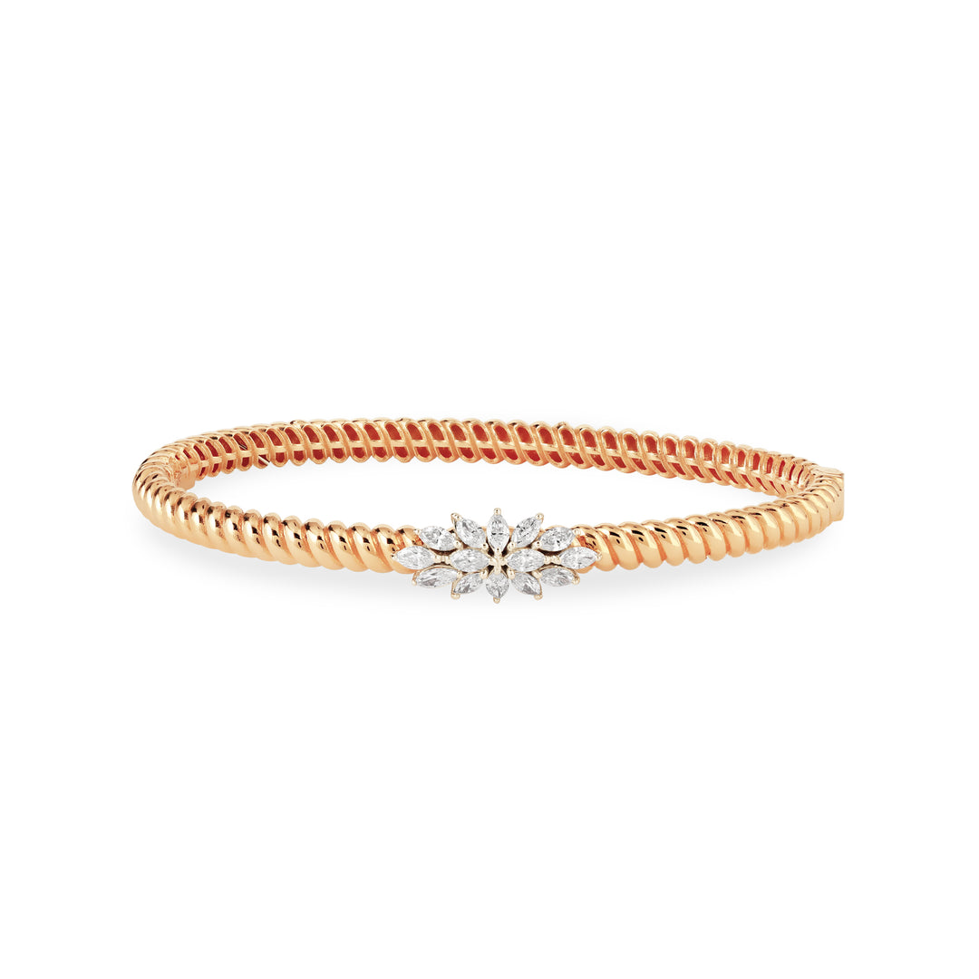 Lucien Jolie Twisted Rose Gold Diamond Bangle