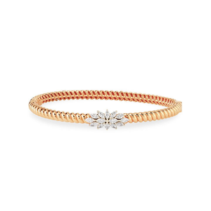 Lucien Jolie Twisted Rose Gold Diamond Bangle