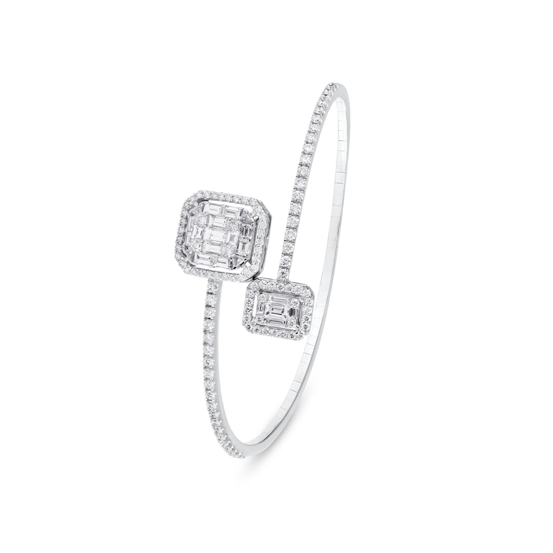 DILARA White Gold Twisted Bangle