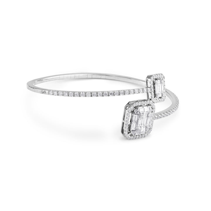 DILARA White Gold Twisted Bangle