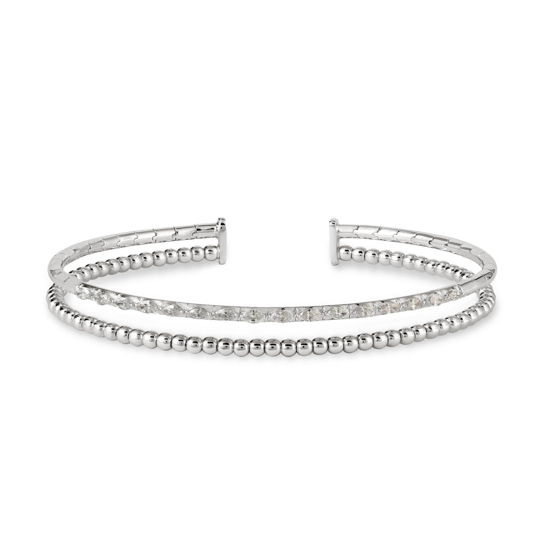 Lucien White Gold Diamond Bubble Bangle