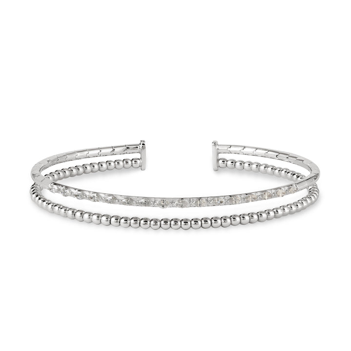 Lucien White Gold Diamond Bubble Bangle