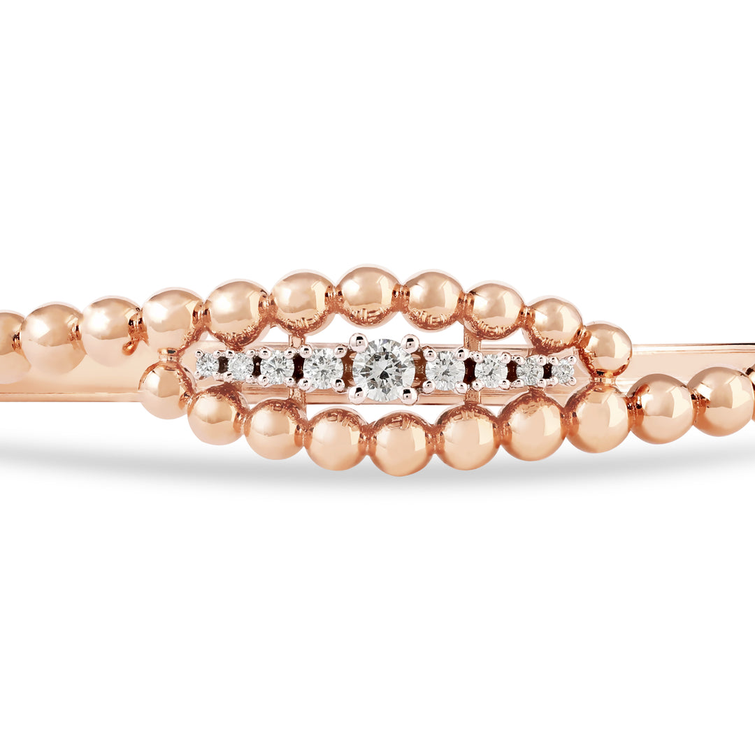 Lucien Rose Gold Twisted Diamond Bangle