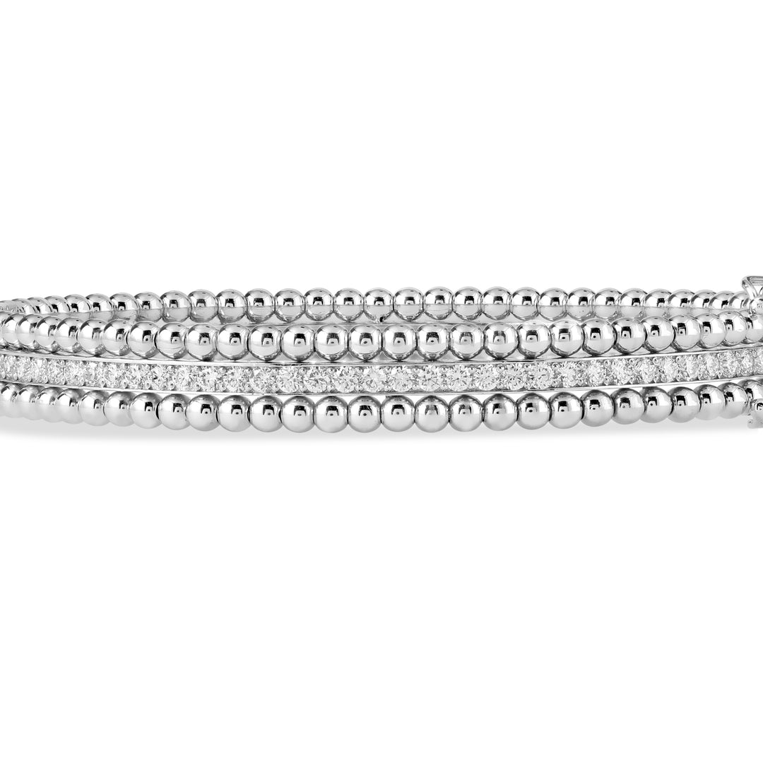 Lucien White Gold Diamond and Bubble Bangle