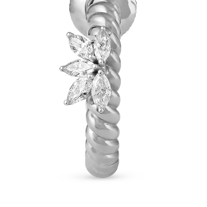 Lucien Jolie Twisted White Gold Diamond Earring