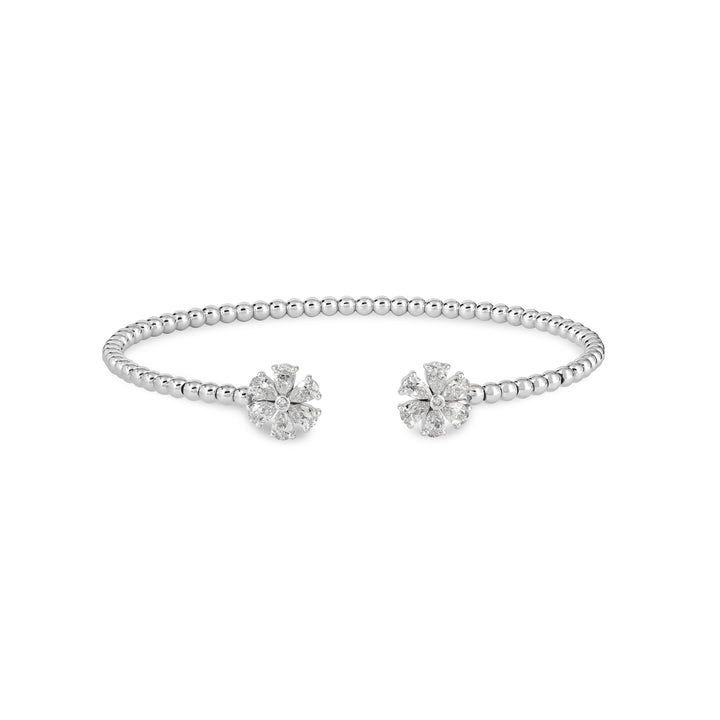 Lucien White Gold Twisted Diamond Bangle