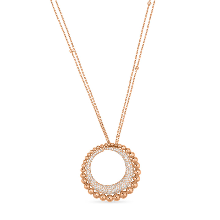 Lucien Rose Gold Diamond Moon Embellished Pendant