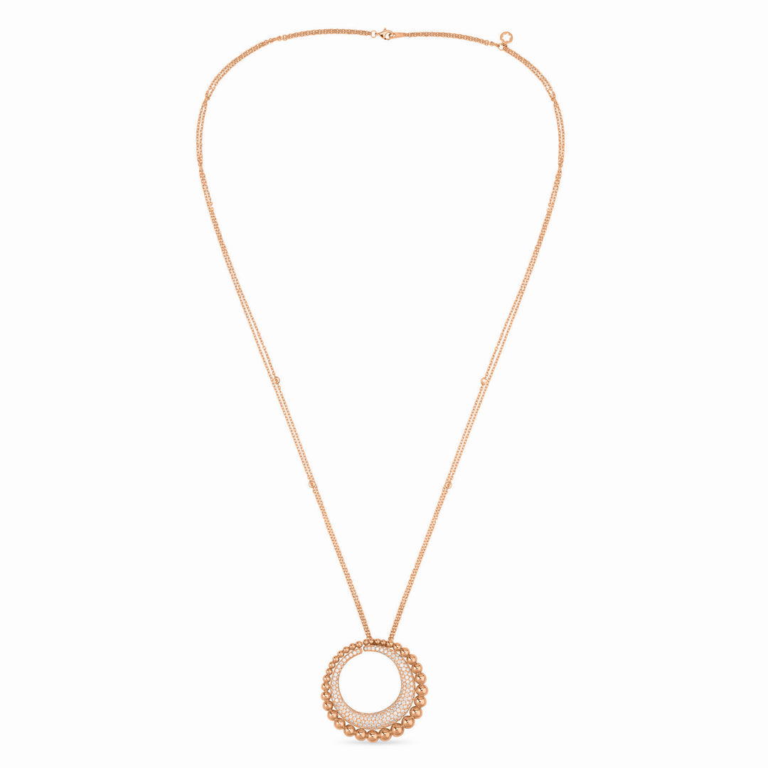 Lucien Rose Gold Diamond Moon Embellished Pendant