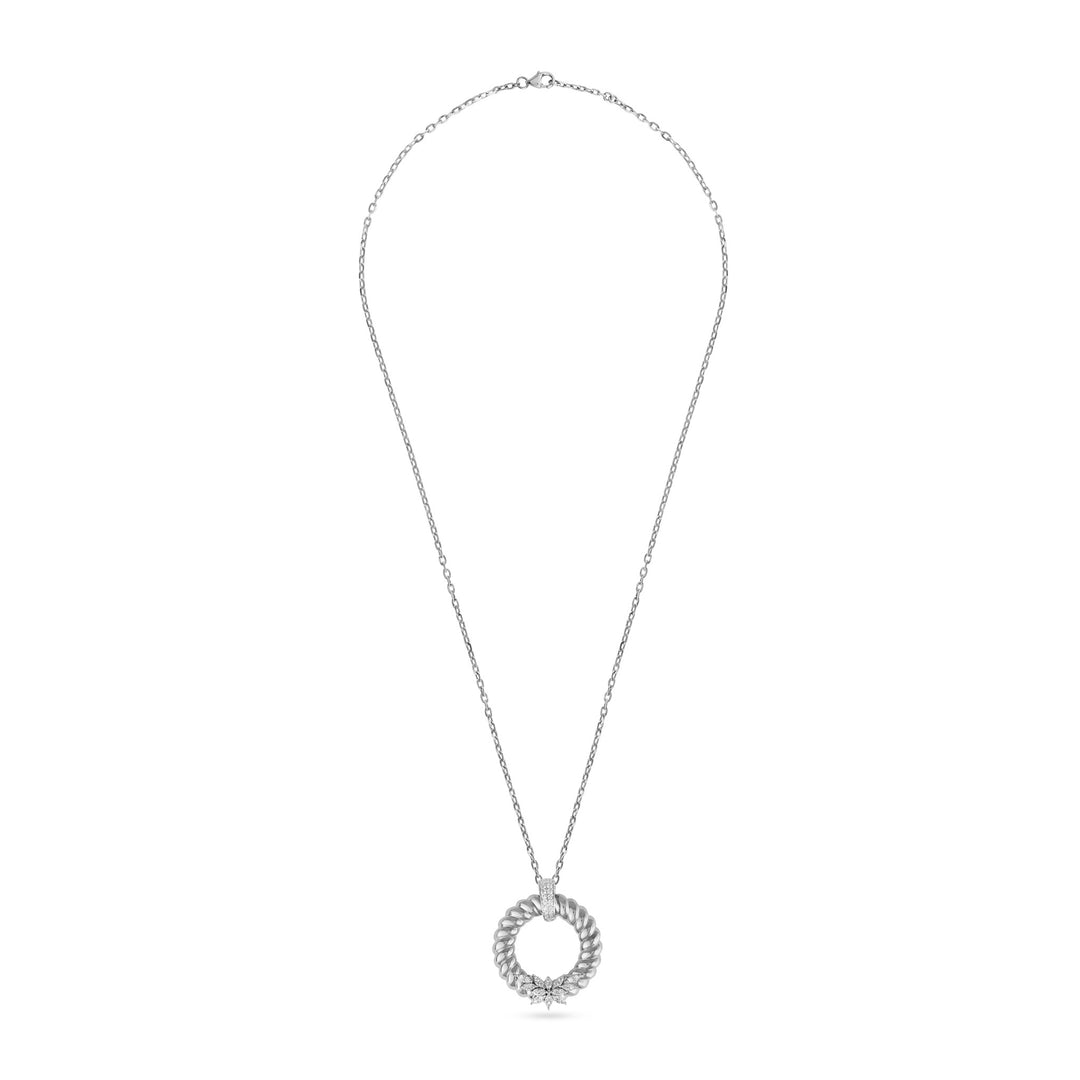 Lucien White Gold Twist Diamond Pendant